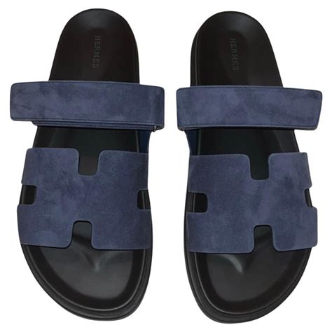 hermes chypre blue suede|Hermes chypre sandals.